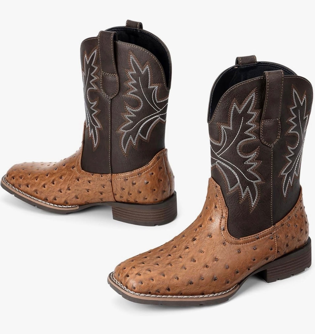 Men's Brown Ostrich Boots