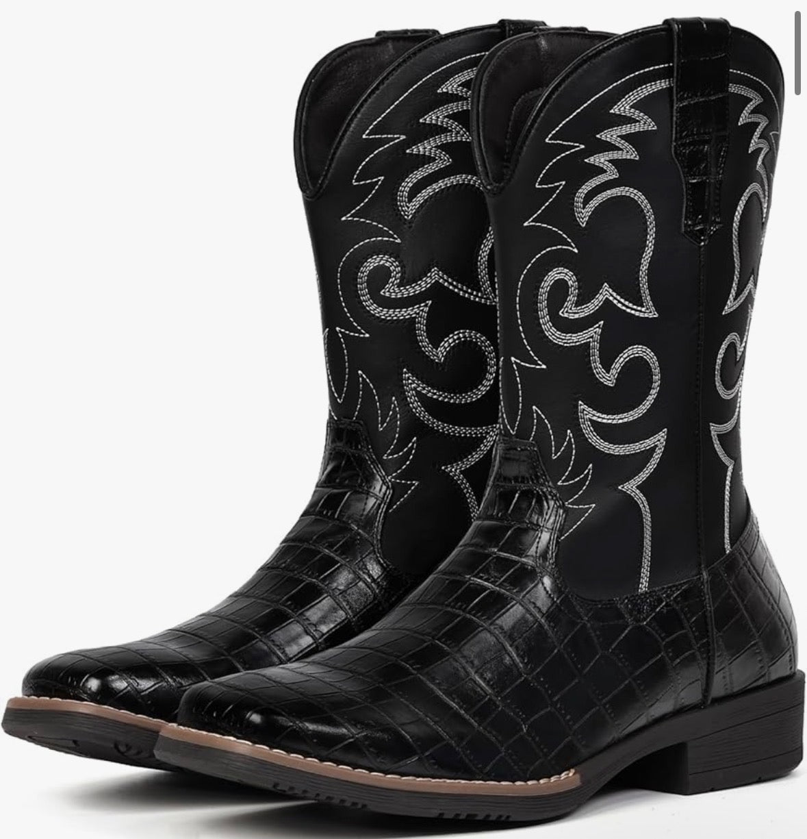 Men's Black Snake Skin Boots
