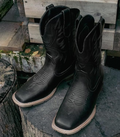 Men's Black Stitched Boots